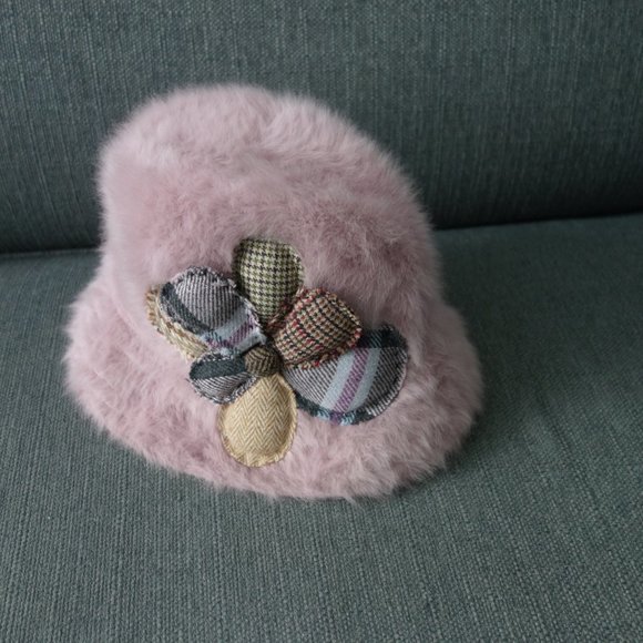 Kangol Pink Furgura with Tweed Bucket Hat Size Medium - Picture 4 of 14